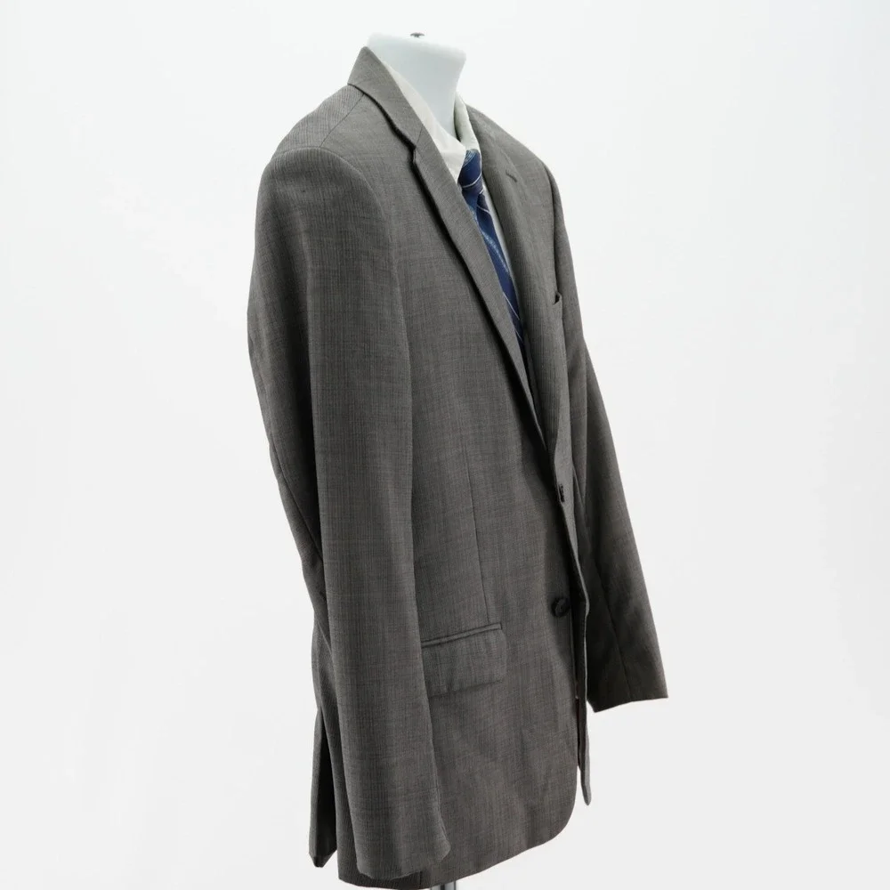 DAMAGED Joseph Jos A Bank Wool Gray Black Check Blazer 38S Tagged 40S Slim Fit